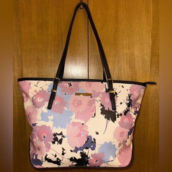 Nine West Floral Print Large Tote Bag – Pink, Purple & Blue - Picture 11 of 11
